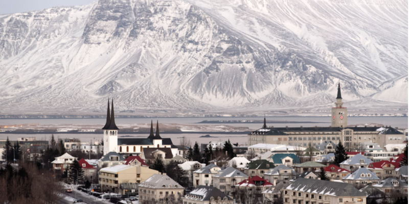 Vista panoramica di Reykjavik