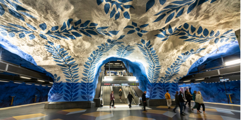 La T-bana, la Metropolitana di Stoccolma