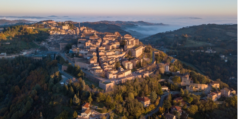 Vista aerea di Urbino